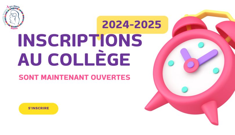 Inscriptions 2024-2025 au Collège